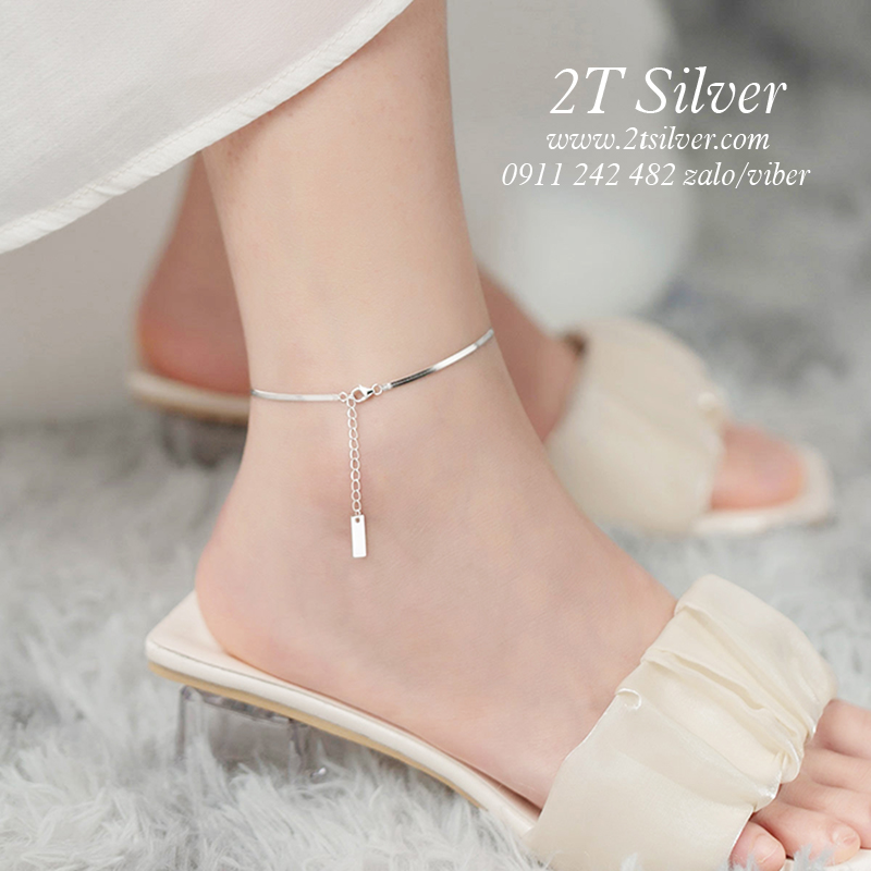 Lắc chân bạc nữ đẹp đơn giản LCBN281